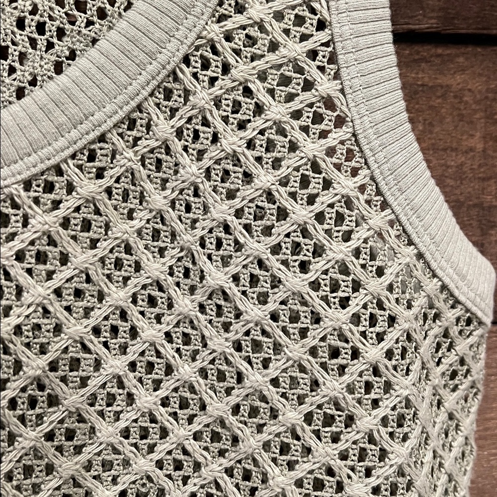 J. Crew Women's Crochet Tank Top in Sage Green - Picture 4 of 7